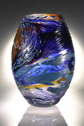 Fish Swirl with Chasing Seals Detail Image